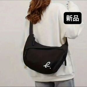 新品 アニエスベー ショルダーバッグ 斜め掛け ブラック 黒 ナイロン ユニセックス 男女兼用 アニエス 軽量