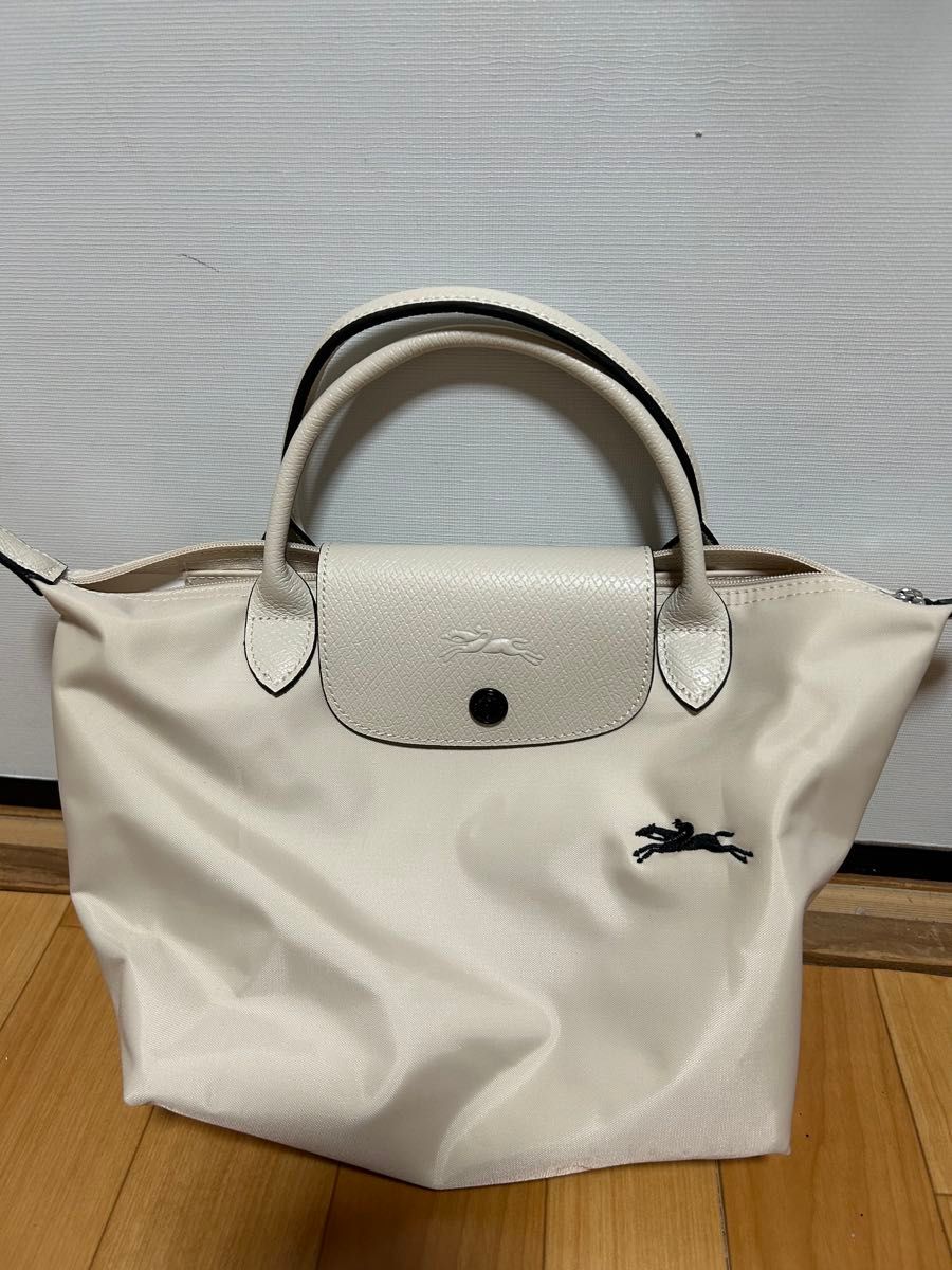 LONGCHAMP ロンシャン ル プリアージュ トートバッグ アイボリーほぼ未使用　※持ち手小傷あり