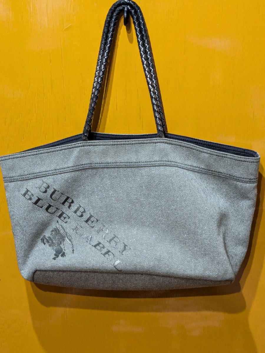 BURBERRY BLUE LABEL バーバリーブルーレーベル トートバッグ グレー系二手;物流保障;接近未使用