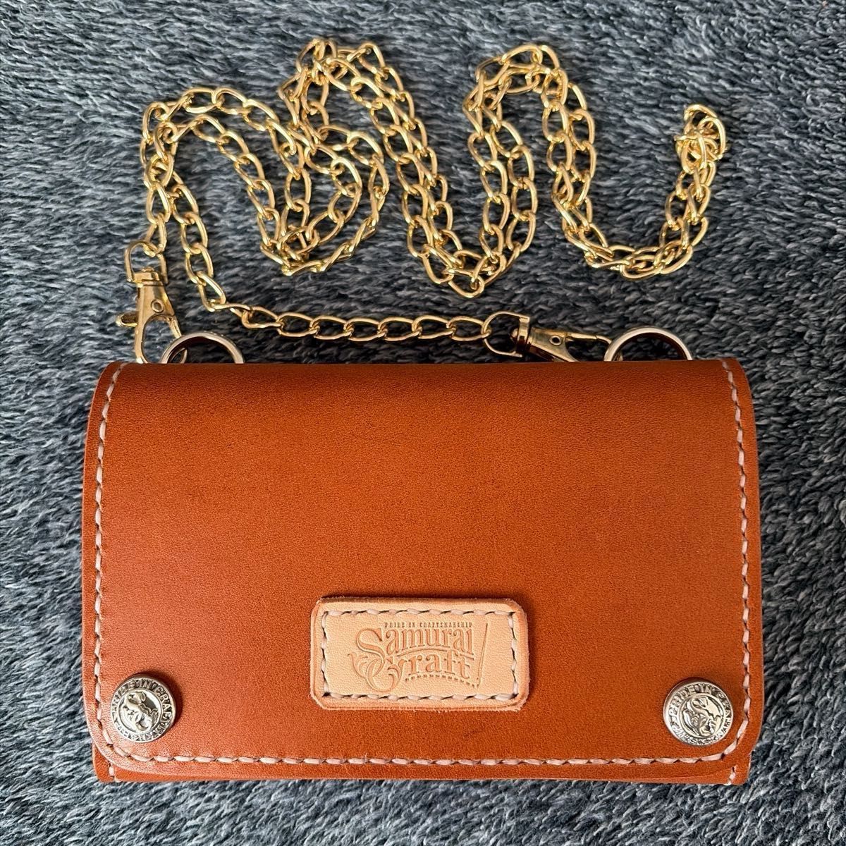 【サムライクラフト】レザーポシェット　ミニショルダー　ポシェット　バッグ　ポーチ　本革　レザー　肩掛け　レザーバッグ　サコッシュ二手;物流保障;接近未使用