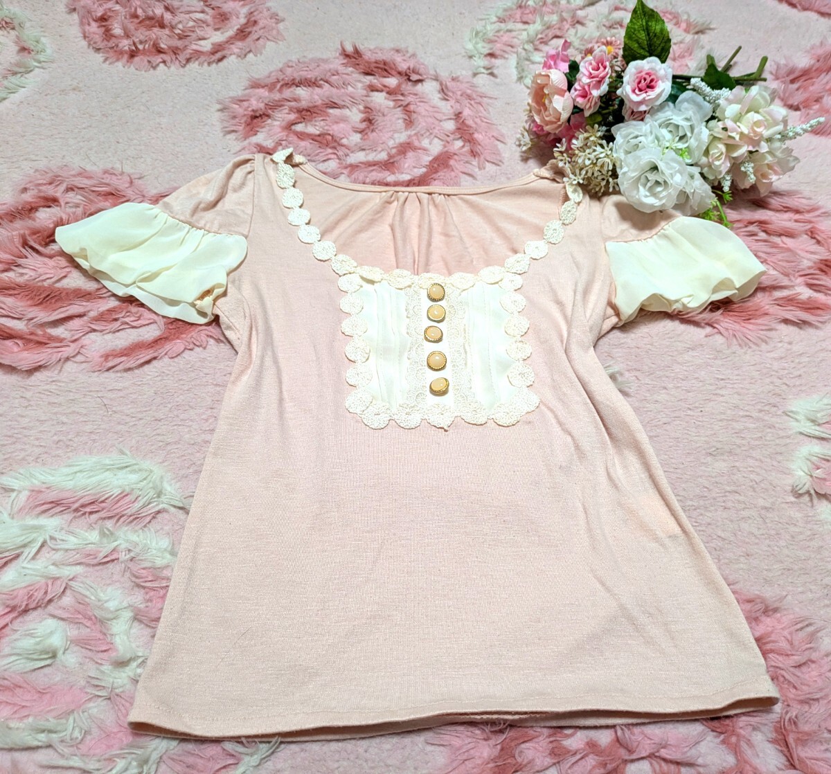ロジータ◆ROJITA◆ピンク×白◆花柄&レース◆フリル◆超！姫◆年代物◆レア！お洋服