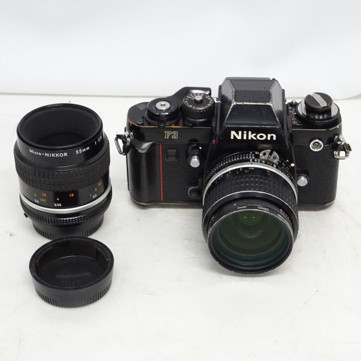 Nikon F3 レンズ交換式フィルムカメラ + レンズ２種（35mm 1:2、Micro 55mm 1:2.8）【中古/ジャンク】#440672