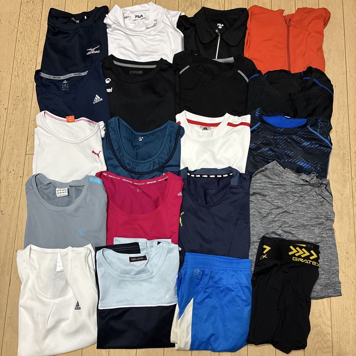 E1138 スポーツウェア ほぼノーブランド スポーツインナー ユニセックス やや汚れあり ワークマン adidas サイズバラ おまとめ20枚
