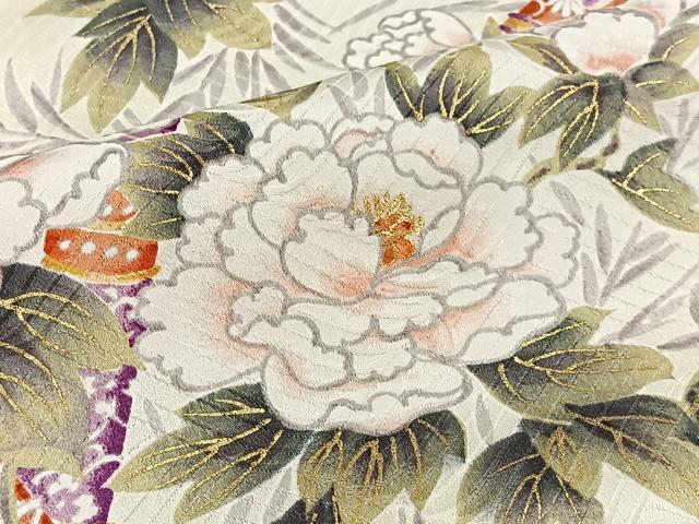 平和屋着物■上質な小紋　草花文　金彩　やまと誂製　正絹　逸品　未使用　CABI9233ua