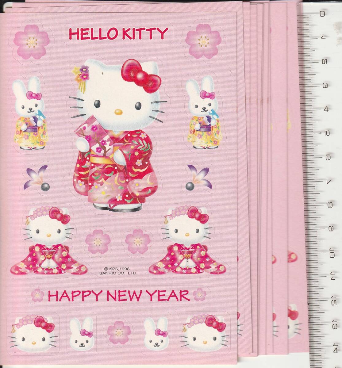 【NEW】ハローキティ　HAPPY　ＮＥＷYEAR　シール　10枚一括