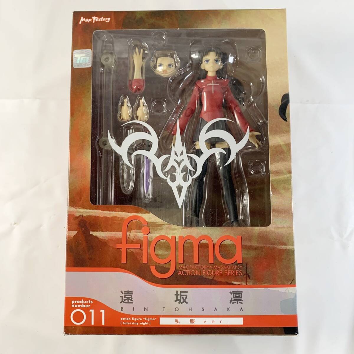 H-870★Figma Fate/stay night 遠坂凛 私服Ver.　011　塗装済み可動フィギュア マックスファクトリー 開封済　中古・現状品