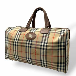 良品 786 BURBERRY ボストンバッグ ノバチェック シャドーホース