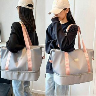 【新品】トートバッグ スポーツ ジム トラベル＜グレー＞マザーズバッグ 大容量