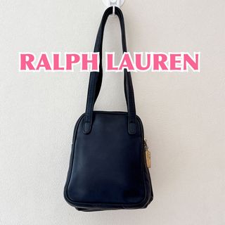 Ralph Lauren ラルフローレン ミニボストンバッグ レザー 黒 本革