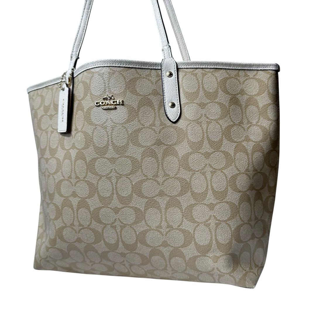コーチ　トートバッグ　肩掛け　PVC シグネチャー A4可COACH;有损伤或污渍