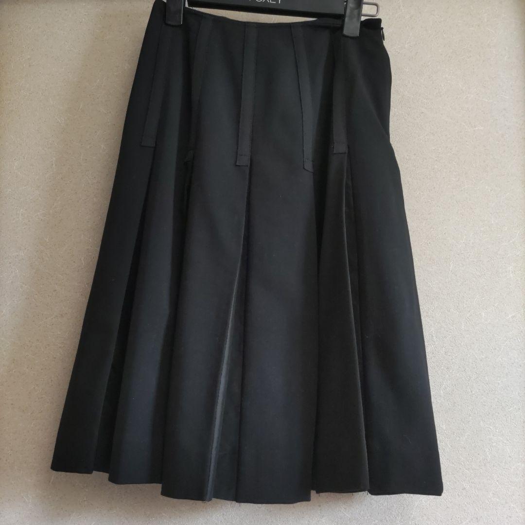 FOXEY BOUTIQUE プリーツスカート サイズ38 毛絹混 黒FOXEY BOUTIQUE;没有明显的损伤或污渍