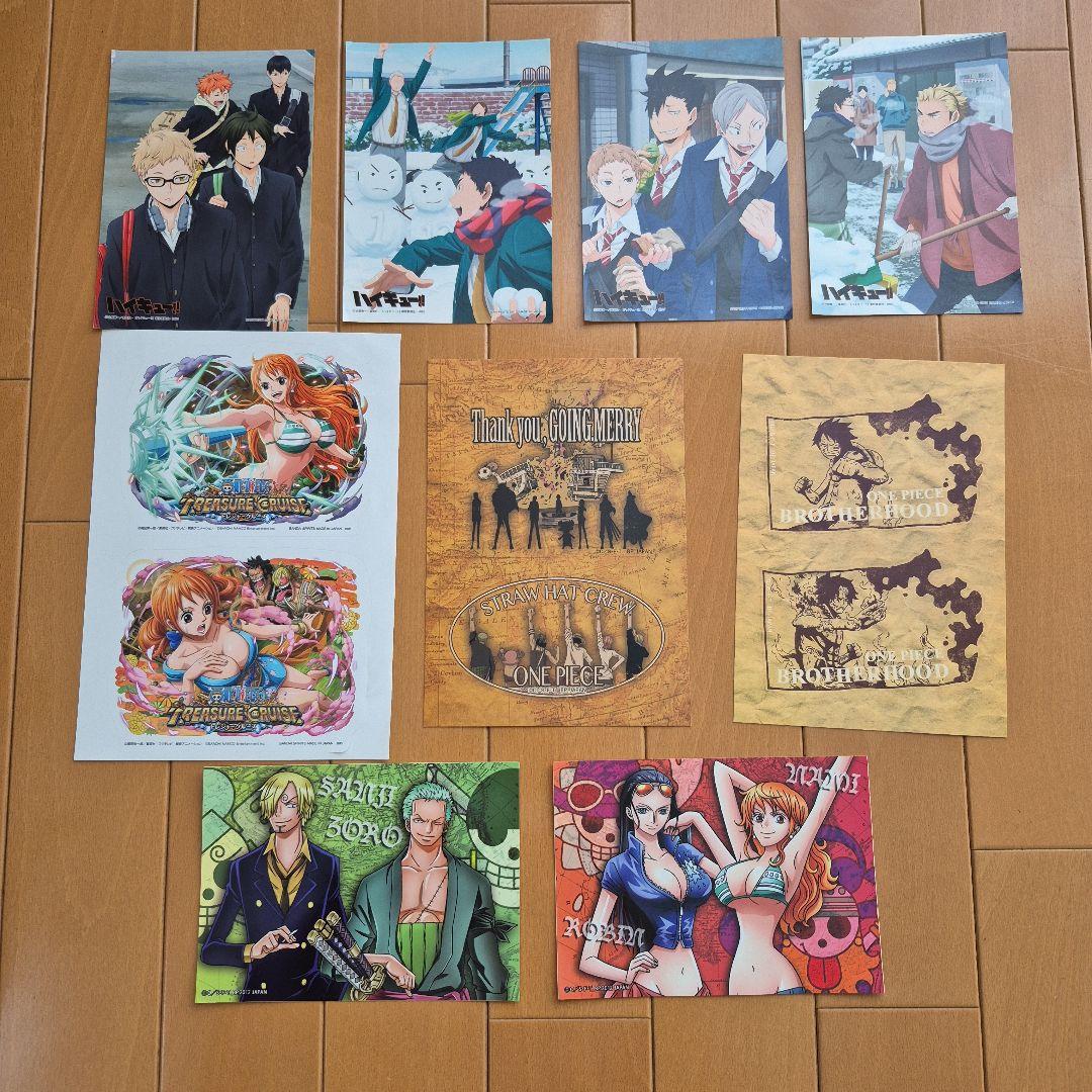 ONE PIECE 、ハイキュー!!のシール9枚セット没有明显的损伤或污渍