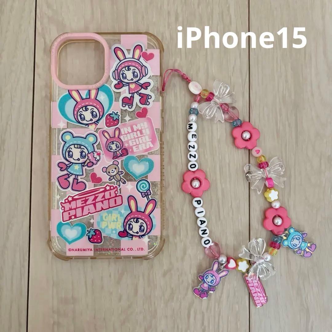 SKINNYDIP×mezzo piano iPhone15ケース ストラップ
