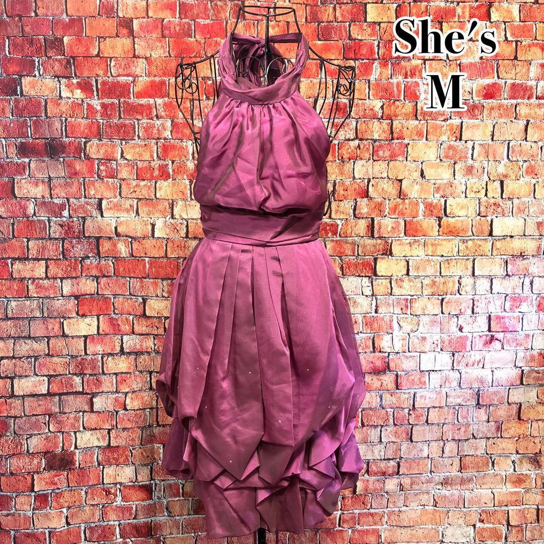 美品☆日本製　She's PREFERENCEパーティードレス　結婚式　ピンクM接近未使用