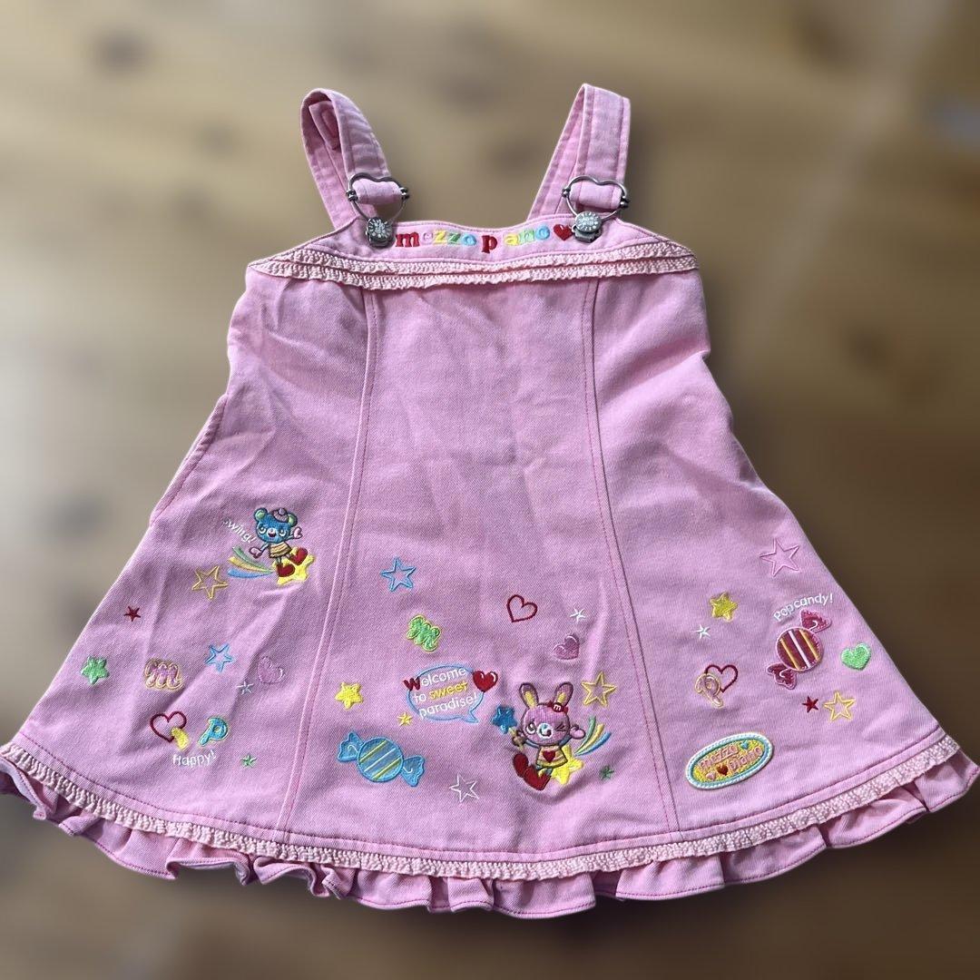 レア　当時物　メゾピアノ ジャンバースカート みみぽぽ　平成レトロ　Y2Kmezzo piano;接近未使用