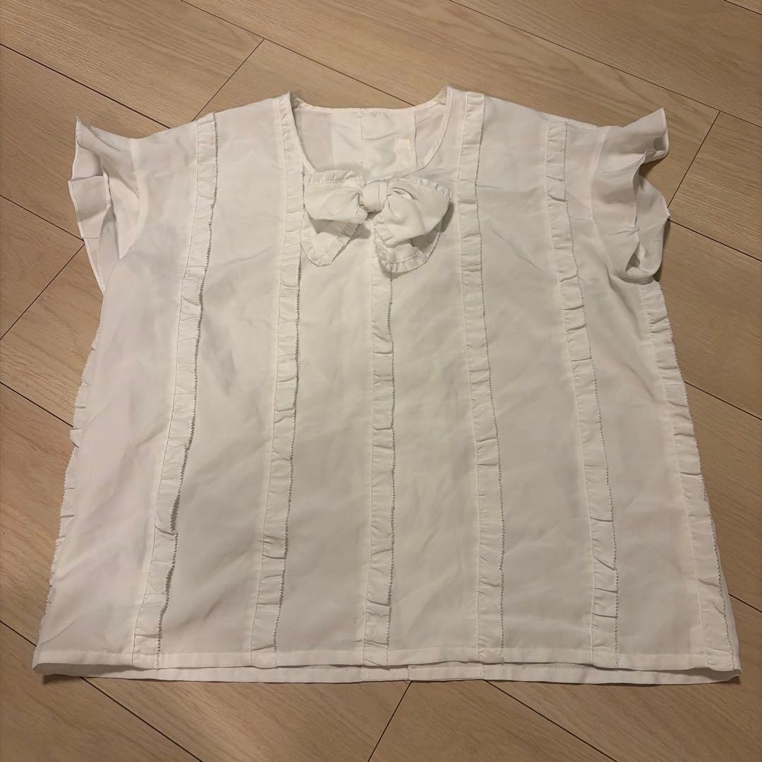 INGEBORG リボン ノースリーブシャツ