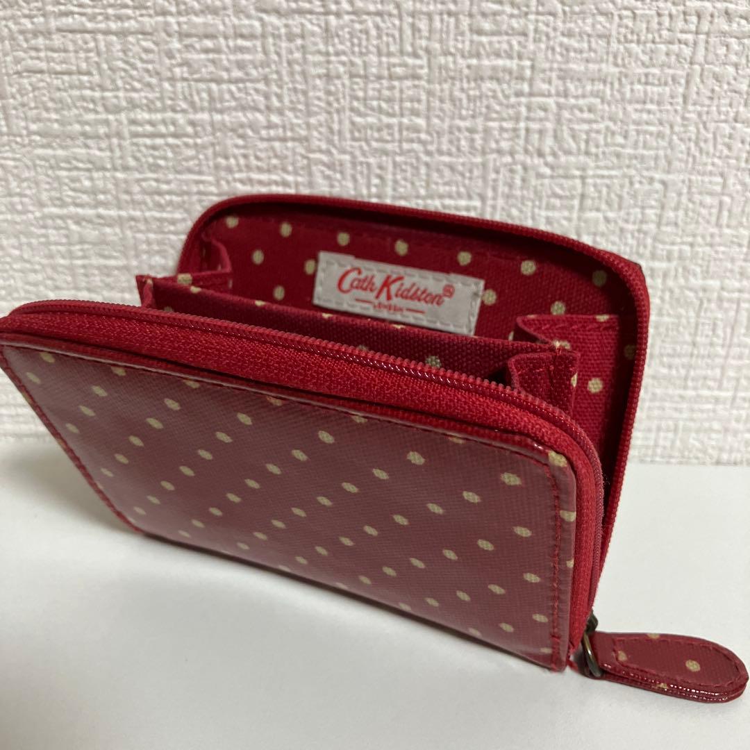 CathKidston 小銭入れ ドット 赤 財布 LONDON Red