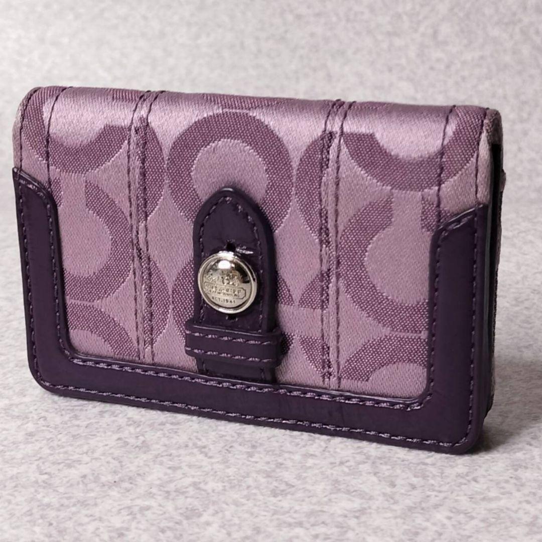 coach コーチ 名刺入れ オプアート 紫 9150COACH;没有明显的损伤或污渍