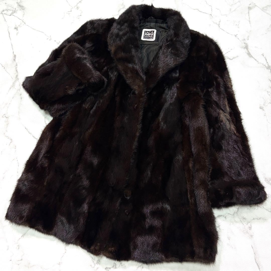SAGA MINK サガミンク ダークミンク コート リアルファー 本毛皮 11SAGA FURS;有些许损伤或污渍