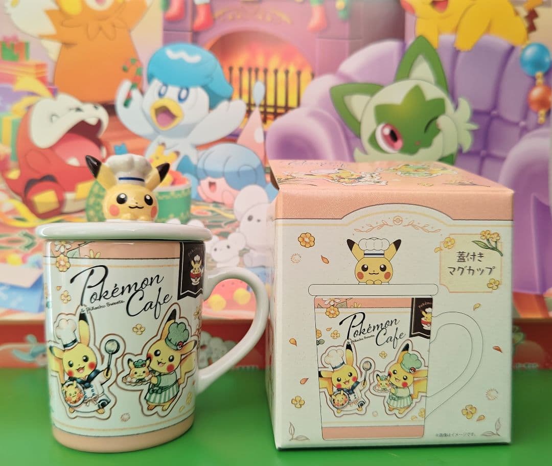 【新品】ポケモンカフェ　蓋付きマグカップ　ピカチュウ　ポケモンセンター　カップ
