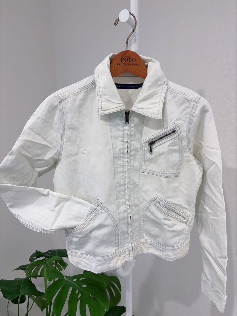 Ralph Lauren ホワイト ジップアップジャケット
