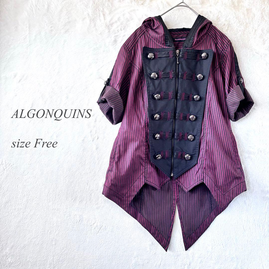 ALGONQUINS 半袖フード付きパーカー フリー ワイ 個性的 1364