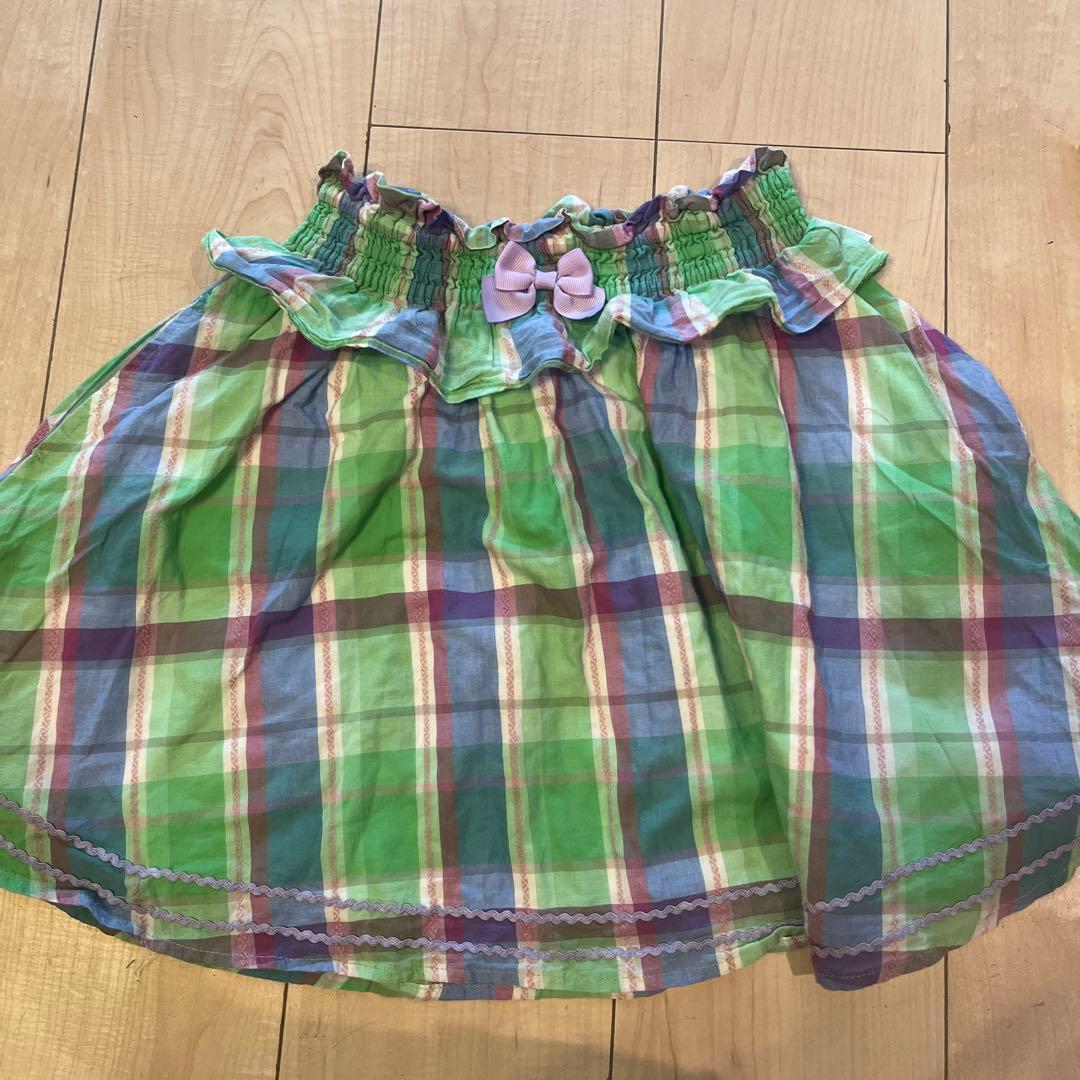 mezzo piano メゾピアノ チェックフリルスカート140メゾピアノ;没有明显的损伤或污渍