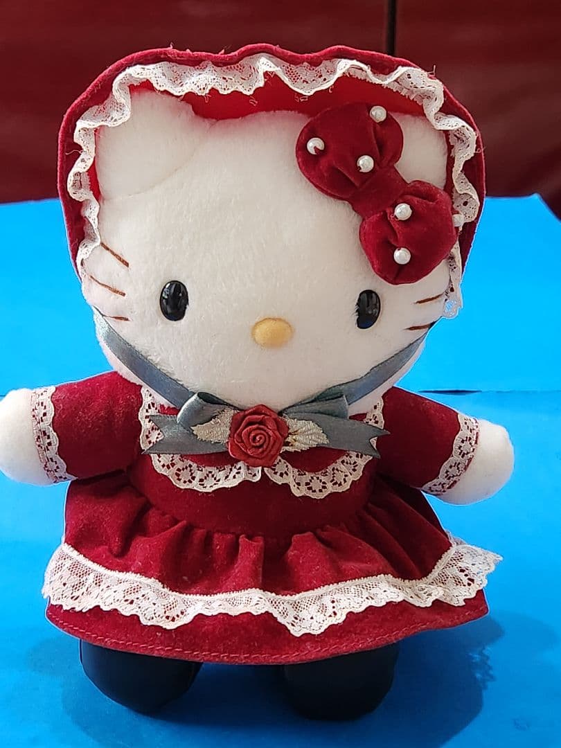 レトロ、ベルベット風 ロリータハローキティぬいぐるみHELLO KITTY;有些许损伤或污渍