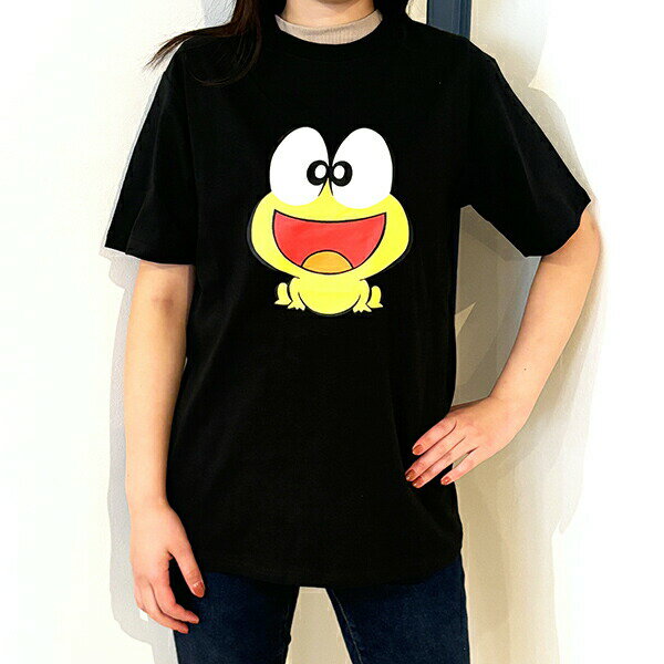 ど根性ガエル ピョン吉ごきげん Tシャツ(ブラック) Lサイズ アパレル