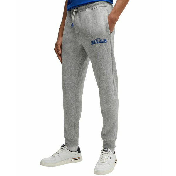 ヒューゴボス メンズ カジュアルパンツ ボトムス BOSS x NFL Men's Signature-Tape Tracksuit Bottoms Bills Silver