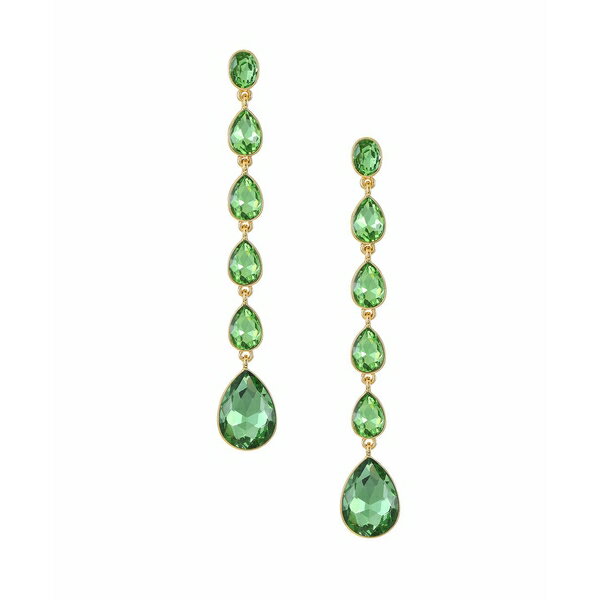 エティカ レディース ピアス＆イヤリング アクセサリー 18K Gold Plated Zinc Teardrop Linear Earrings Peridot