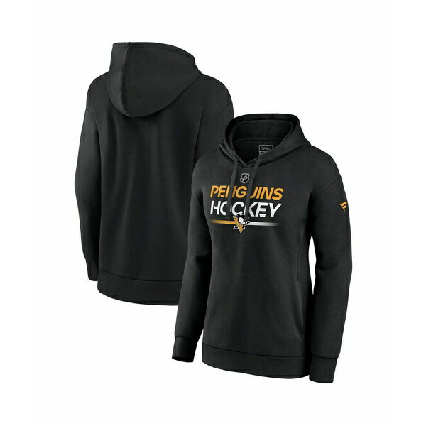 ファナティクス レディース パーカー・スウェットシャツ アウター Women's Black Pittsburgh Penguins Authentic Pro Pullover Hoodie Black