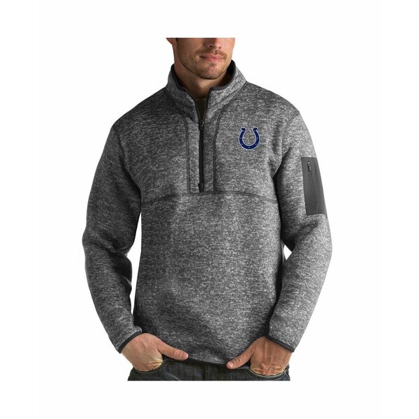 アンティグア メンズ パーカー・スウェットシャツ アウター Men's Charcoal Indianapolis Colts Fortune Quarter-Zip Pullover Jacket Charcoal