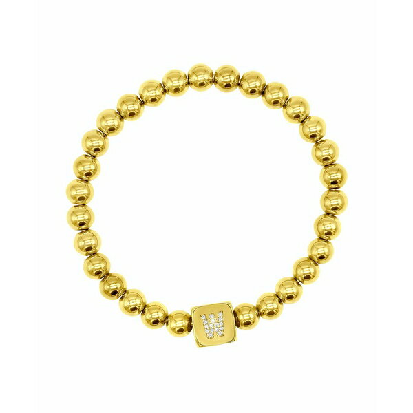 アドニア レディース ブレスレット・バングル・アンクレット アクセサリー 14K Gold-Plated Initial Cube Stretch Bracelet Gold- W