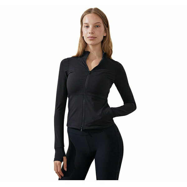 コットンオン レディース カットソー トップス Women's Active Core Zip Through Long Sleeve Black