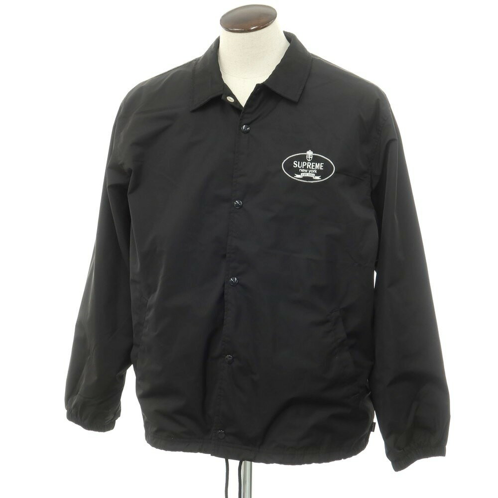 【中古】シュプリーム Supreme 2024年秋冬 Crest Coaches Jacket ナイロン コーチジャケット ブラック【サイズXL】【BLK】【S/S/A/W】【状態ランクC】【メンズ】【749784】