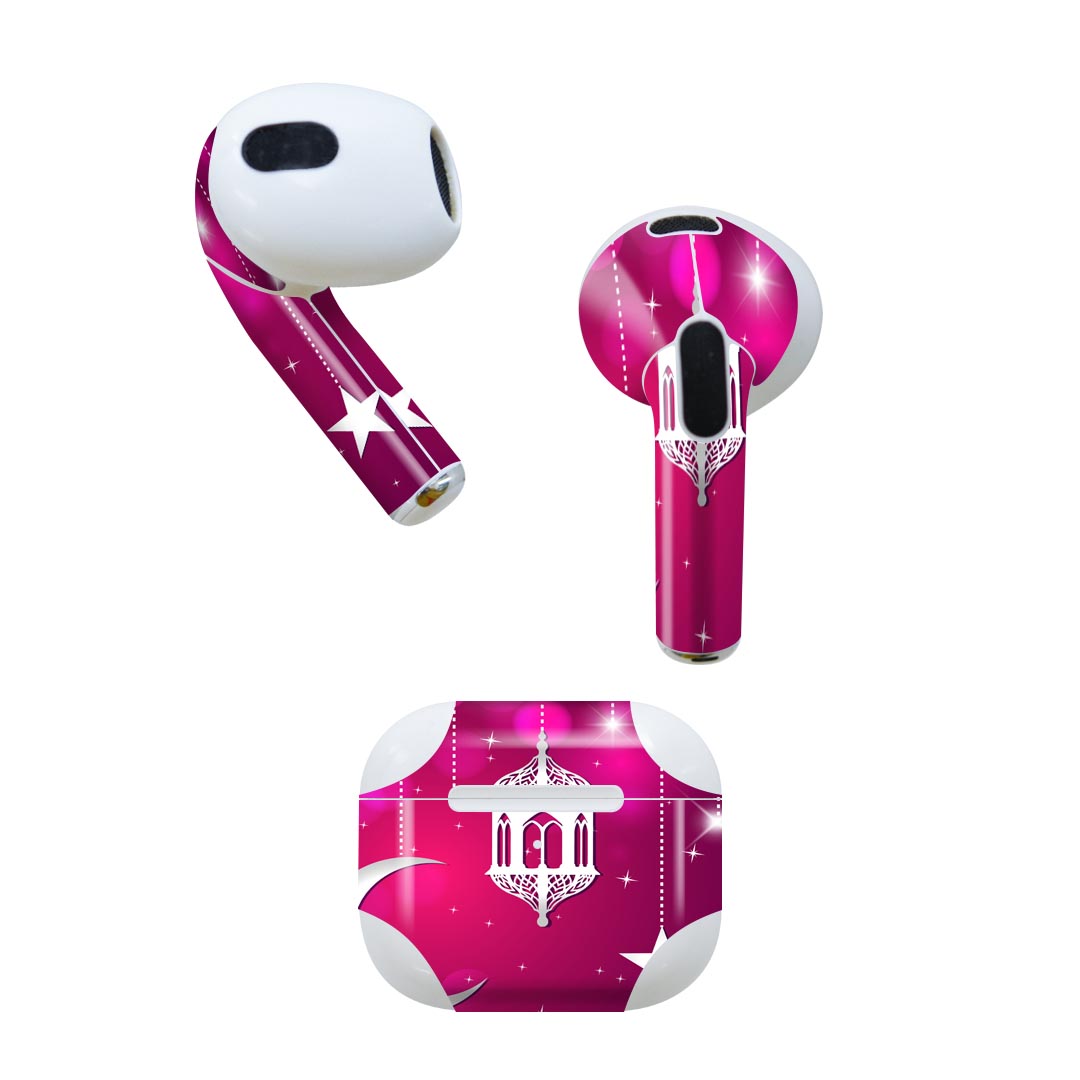 AirPods 第3世代 専用 デザインスキンシール airpods 3 用 エアポッド 3 用 第三世代（2021）対応 2枚入り 各2枚セット イヤホン カバー デコレーション アクセサリー デコシール 001206 月　星　キラキラ