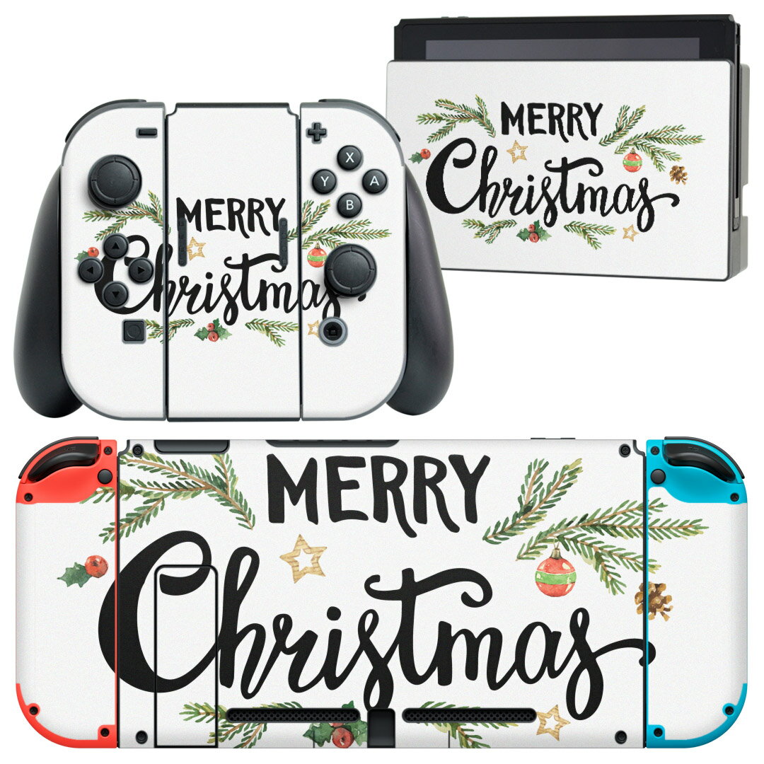 igsticker Nintendo Switch 用 デザインスキンシール 任天堂 ニンテンドー スイッチ 専用 本体ドック Joy-Con Joycon ジョイコン 専用 ゲーム機 カバー アクセサリー フィルム ステッカー 015360 1 草 植物 花 プレゼント 英字 クリスマス