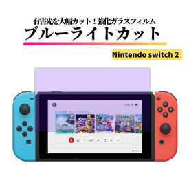 Nintendo Switch 2 ブルーライトカット ガラスフィルム 強化ガラス フィルム 保護フィルム 光沢 全面保護 硬度 9H 飛散防止 任天堂 Switch 任天堂スイッチ Switch2