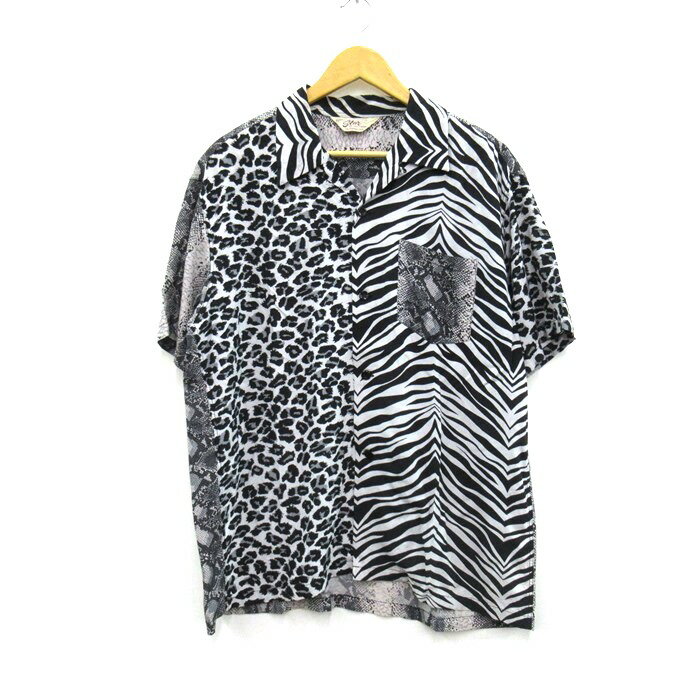 STAR OF HOLLYWOOD×BEAMS Animal Crazy Shirt スターオブハリウッド×ビームス　アニマルクレイジーシャツ 11-01-1315-086　ホワイト/ブラック　サイズ：M【中古】【137 カバン】【四日市 併売品】【137-240927-02SH】