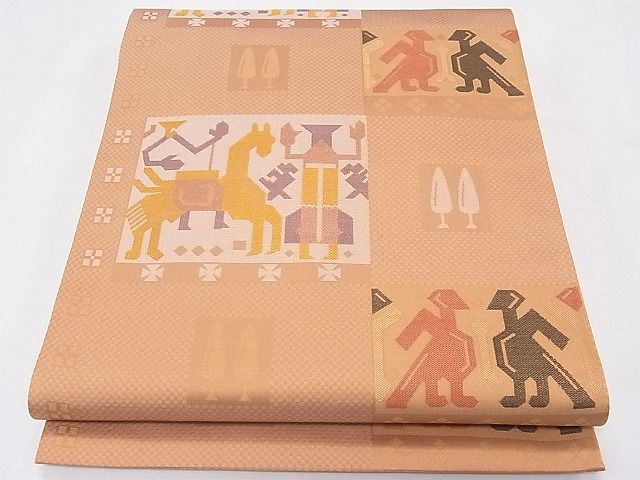 平和屋着物◎六通柄袋帯　動物吉祥文　逸品　CAAG0701fb