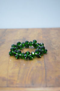 【送料無料】ブレスレット　アクセサリ—　ブレスレットダークグリーンクリスタルストレッチブレスレットbracelet dark green crystal stretch bracelet