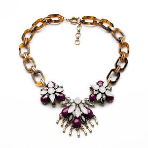 【送料無料】アクセサリー　ネックレス　collier fleur violet pompon motif ecaille tortue crmeux retro original jcr 9