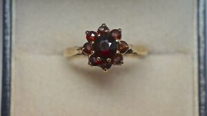 【送料無料】ネックレス　9ctゴールドサイズm5マウントpretty garnet flowerhead ring mounted in 9ct gold, size m5