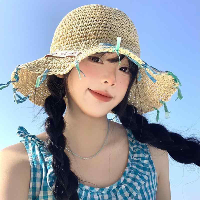春 コーデ レディース ファッション オシャレ アイテム カワイイ コーデ シンプル きれいめ ナチュラル 上品カジュアル 女性用 婦人服 カラフル リボン 麦わら 帽子 夏 海辺 バカンス バケーション ビーチハット つば広 フィッシャーマンハット