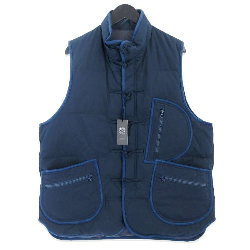 【中古】未使用 Porter Classic ポータークラシック 24AW WEATHER CHINESE DOWN VEST PC-026-2987 24AW ウェザー ネイビー 2 タグ付きチャイニーズ ダウンベストメンズ 20019540