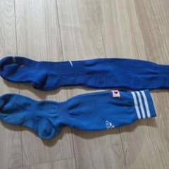 adidas NIKE　サッカー ソックス ブルー　22~24adidas;有些许损伤或污渍