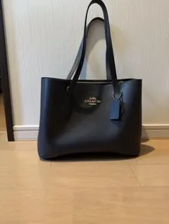 COACH トートバッグ ネイビー レザー ゴールド金具