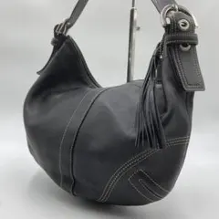 極美品　COACH コーチ　ホーボー　ソーホー　ワンショルダー　タッセル　黒