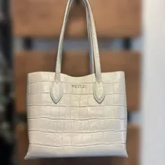 FURLA クロコ型押し トートバッグ アイボリー